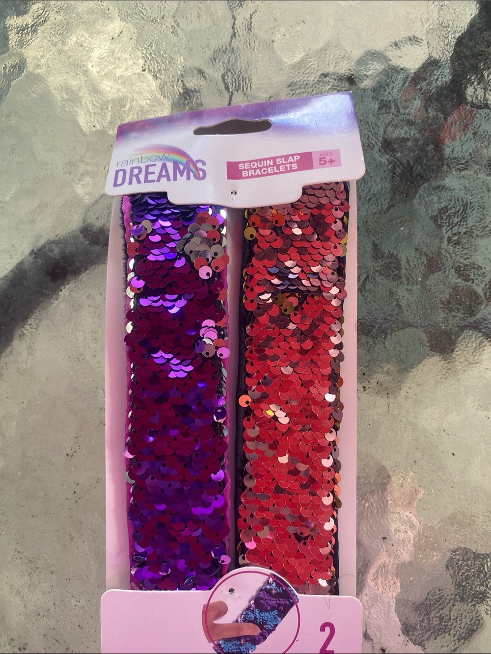 Kids Sequin Slap Bracelets - Purple & Red